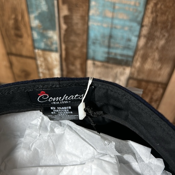 Navy blue pleather rim cute hat - Picture 11 of 16